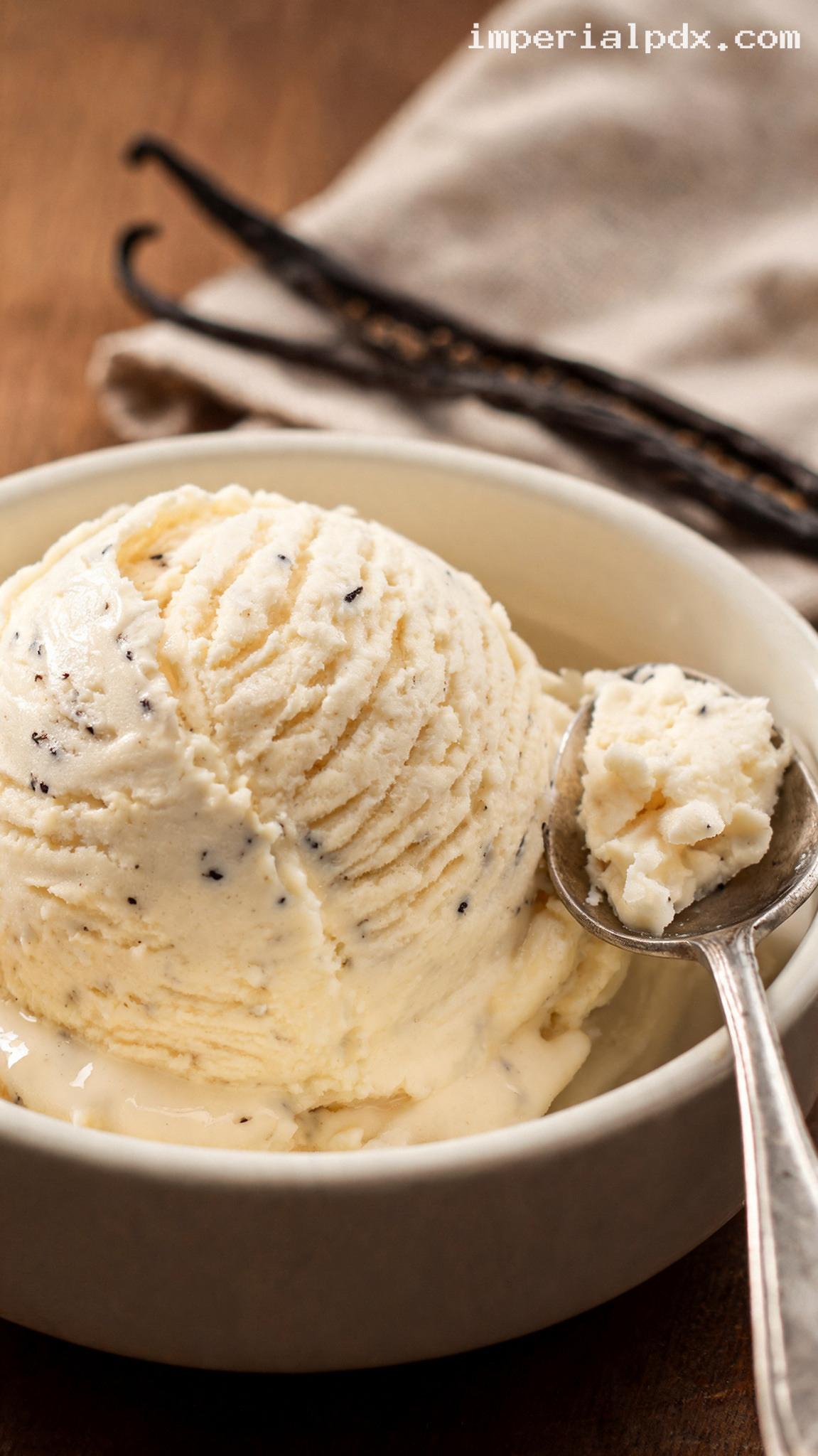 Classic Vanilla Bean Ice Cream – Closeup