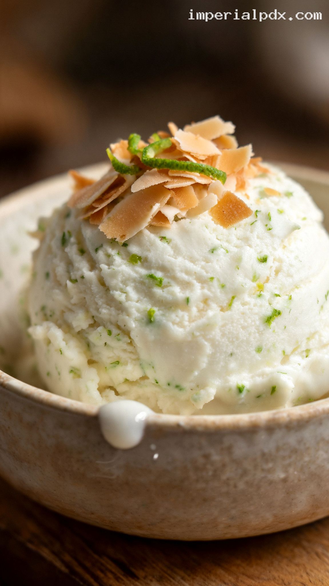 Coconut Lime Ice Cream – Closeup
