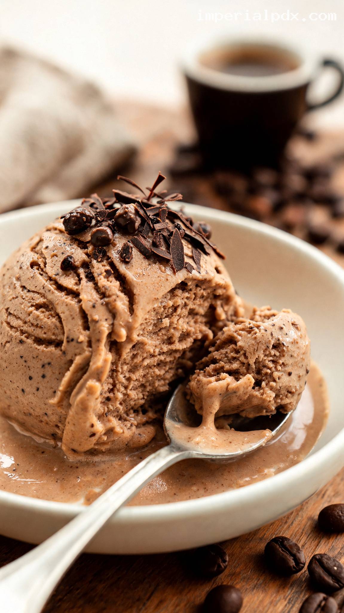 Creamy Espresso Coffee Ice Cream – Closeup