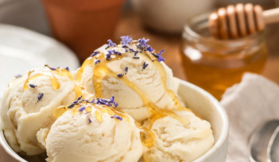 Creamy Honey Lavender Ice Cream