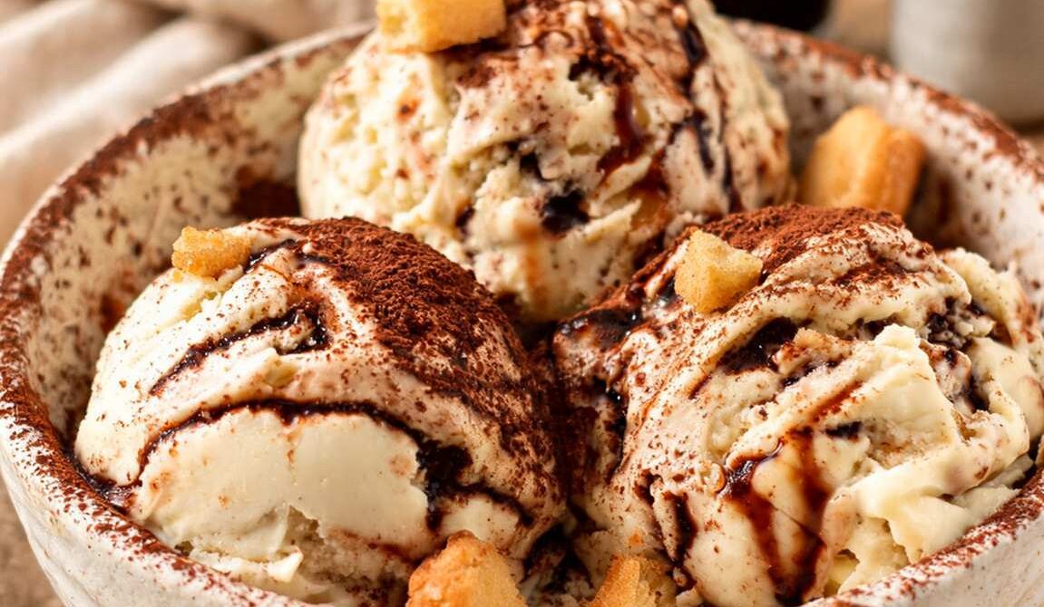 Creamy Tiramisu Ice Cream With Ladyfingers