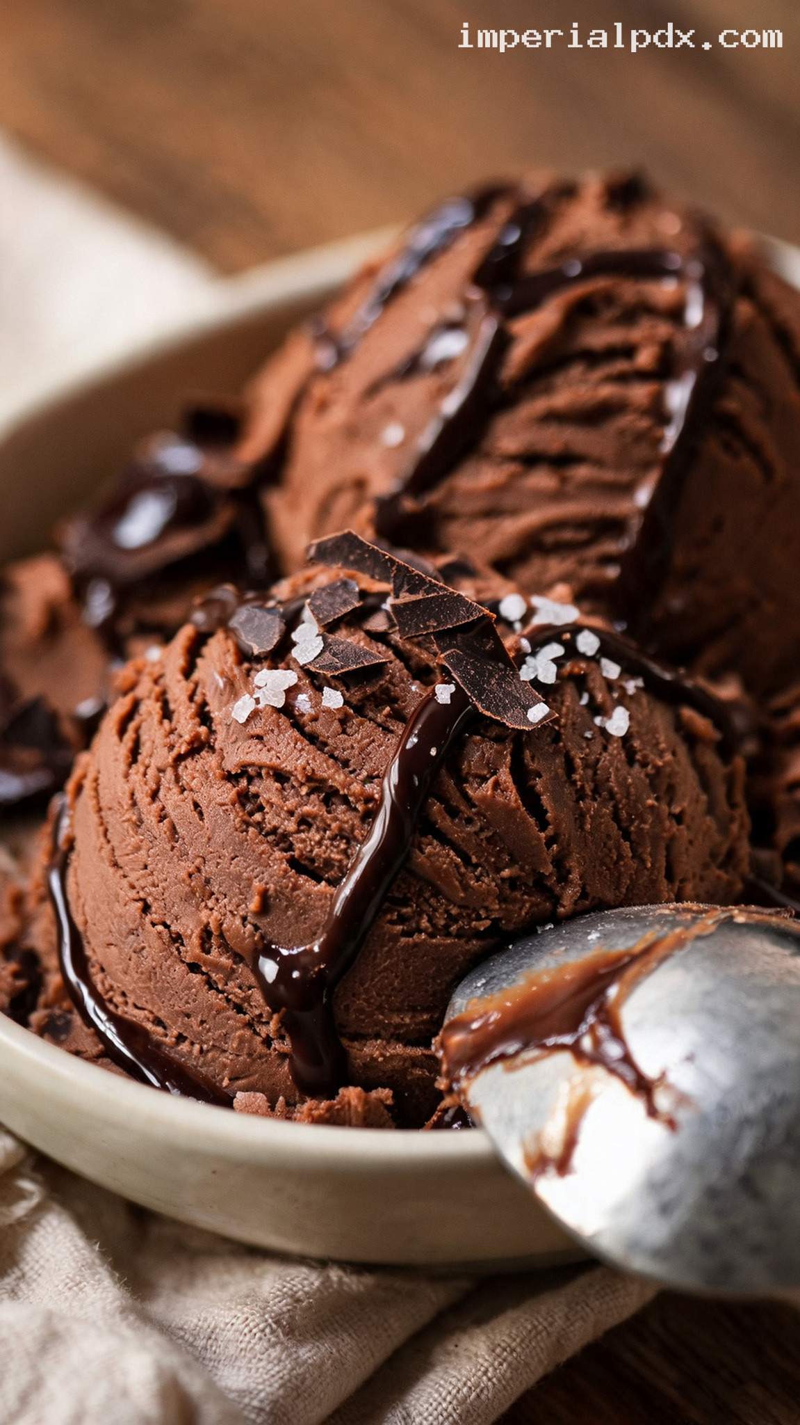 Double Chocolate Fudge Ice Cream – Closeup