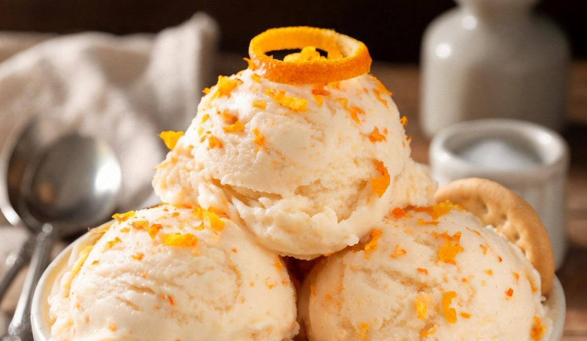 Homemade Orange Creamsicle Ice Cream