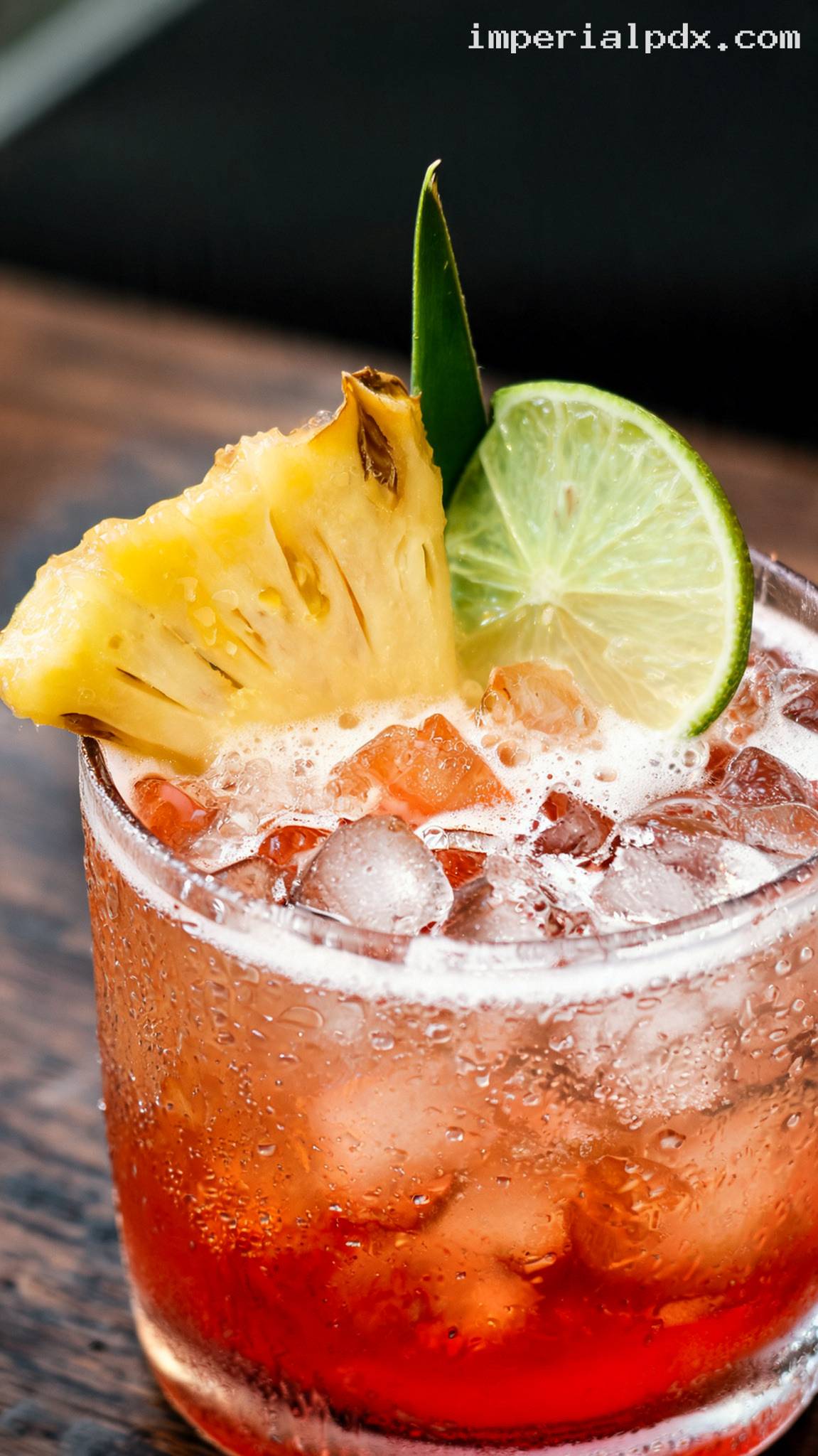 Jungle Bird Tiki Cocktail With Rum and Campari – Closeup