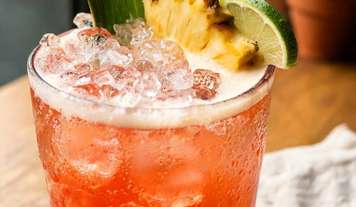 Jungle Bird Tiki Cocktail With Rum and Campari