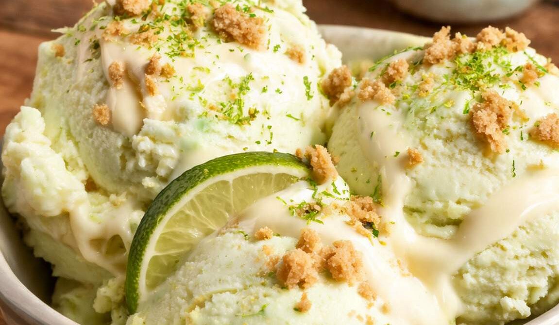 Key Lime Pie Ice Cream With Graham Cracker Crumbles