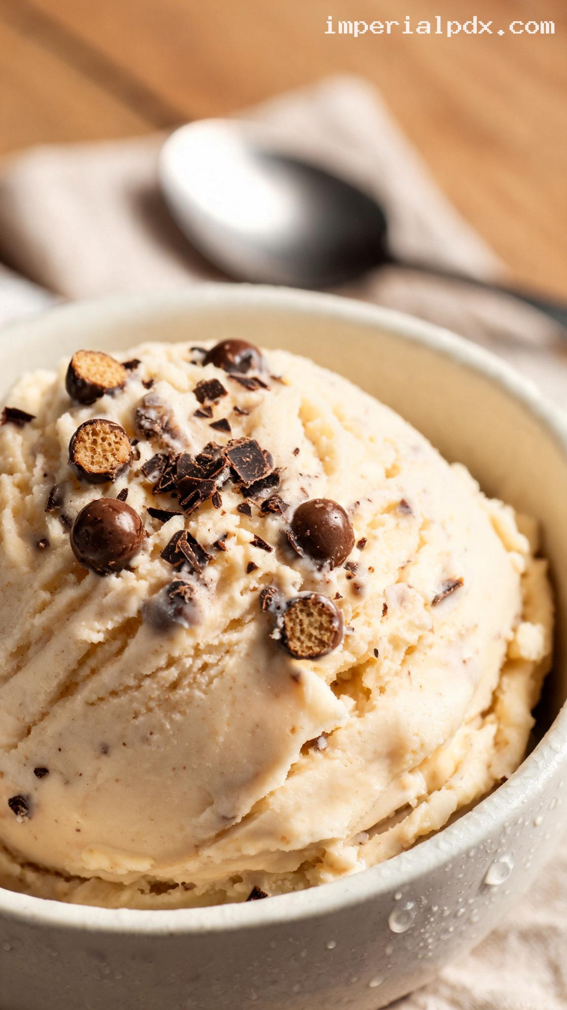 Malted Milk Ball Ice Cream – Closeup