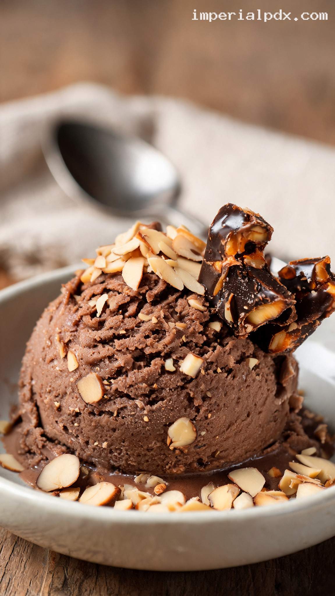 Mocha Almond Crunch Ice Cream – Closeup