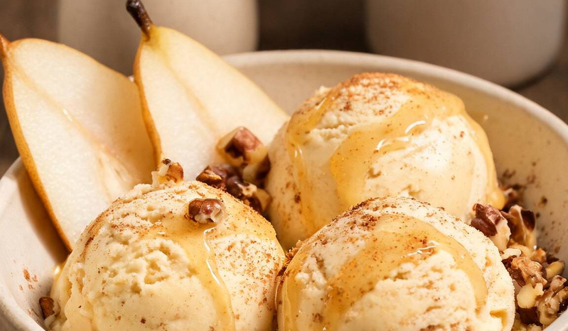Pear Cinnamon Honey Ice Cream