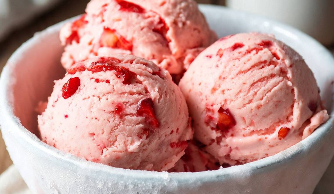 Roasted and Fresh Strawberry Ice Cream