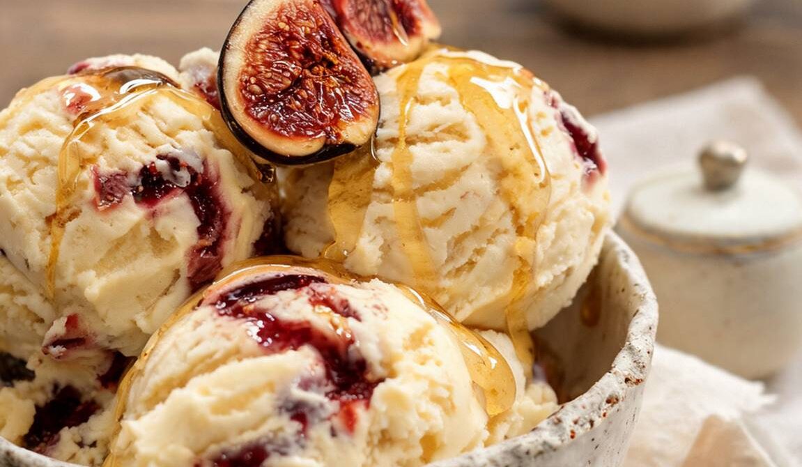 Roasted Fig and Honey Ice Cream