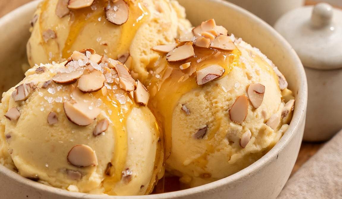 Salted Honey Almond Ice Cream