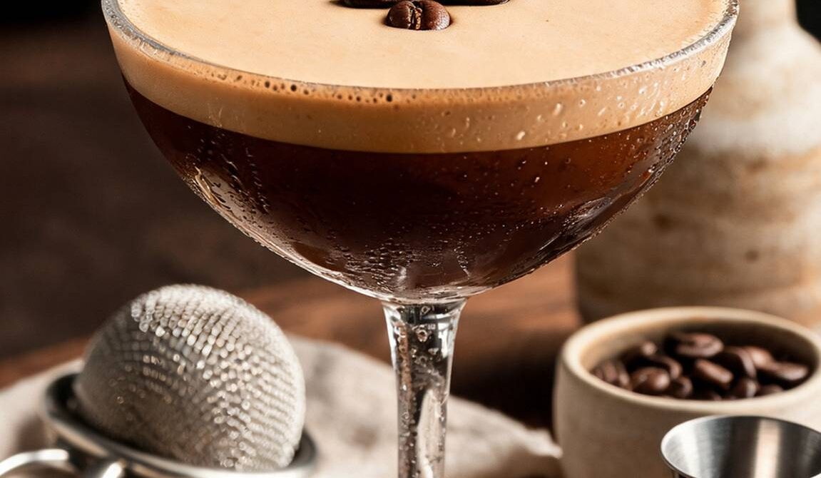 Silky Espresso Martini With Coffee Liqueur