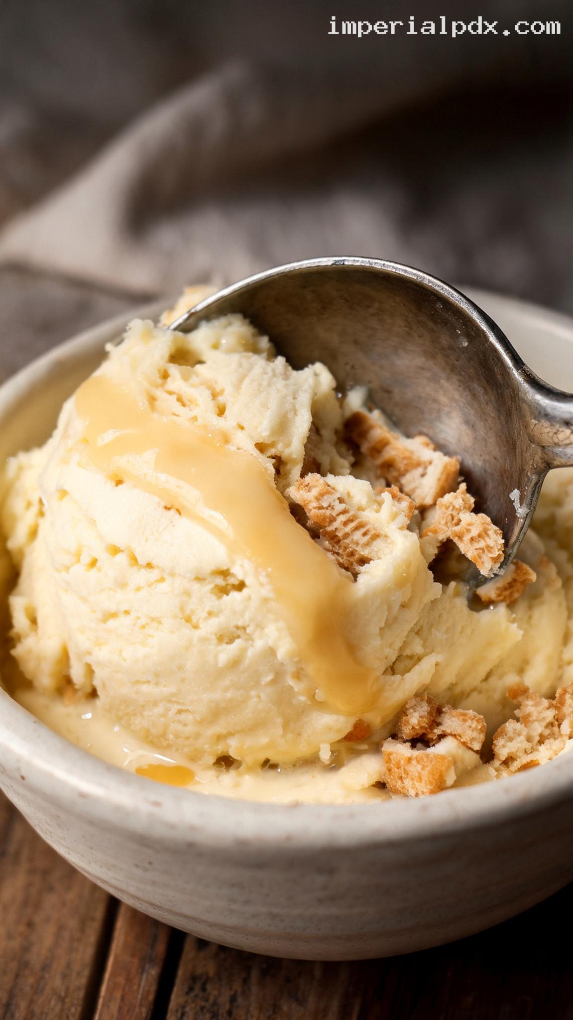 Southern Banana Pudding Ice Cream – Closeup
