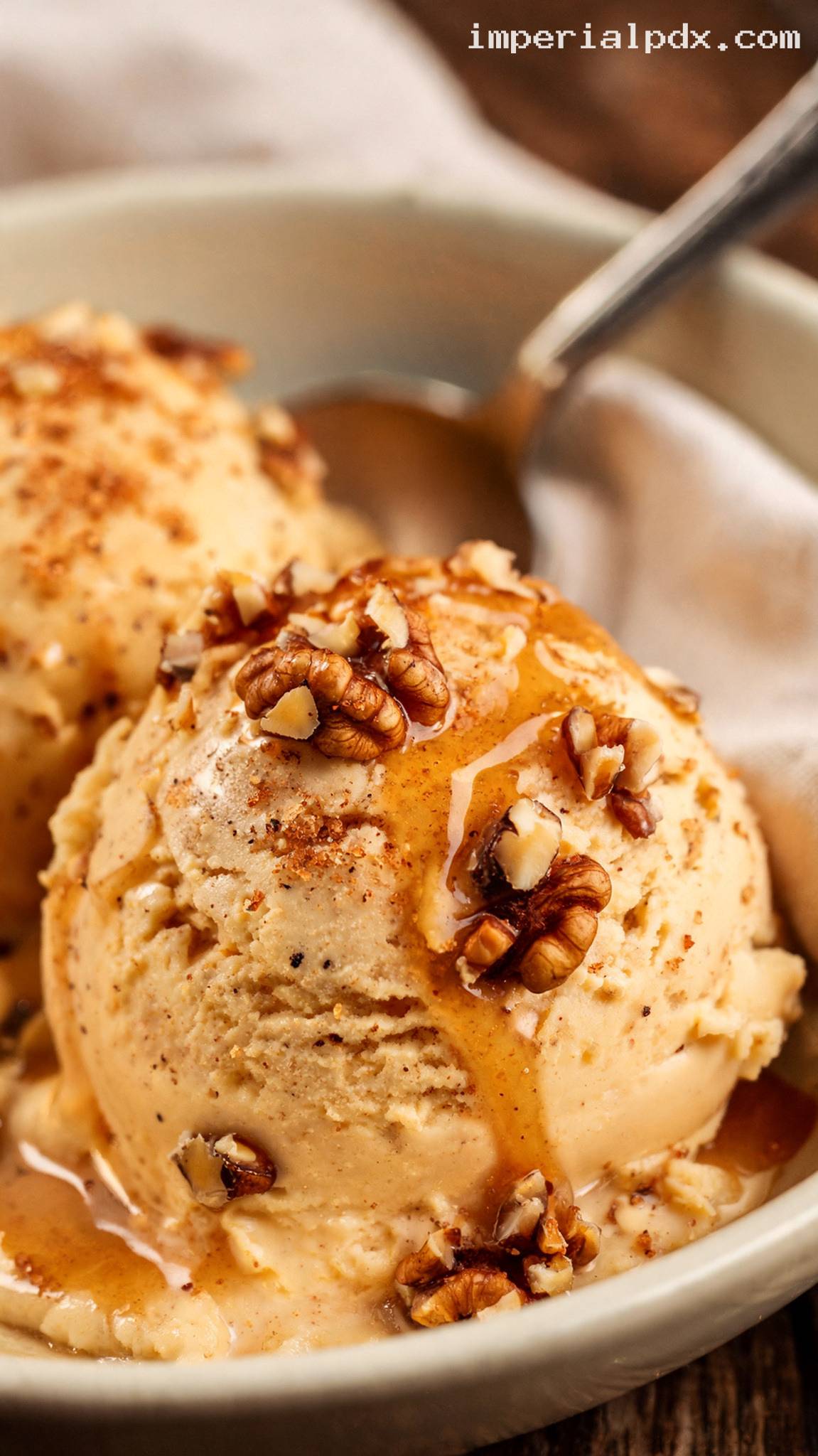 Toasted Banana Walnut Ice Cream – Closeup