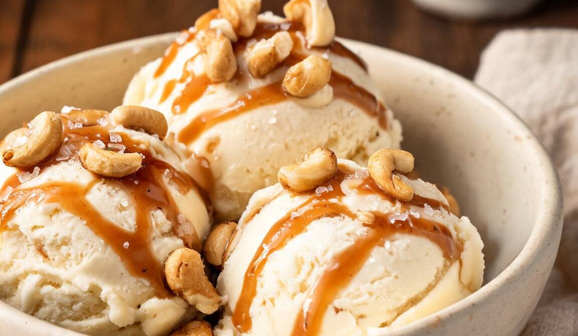 Toasted Cashew Salted Caramel Ice Cream
