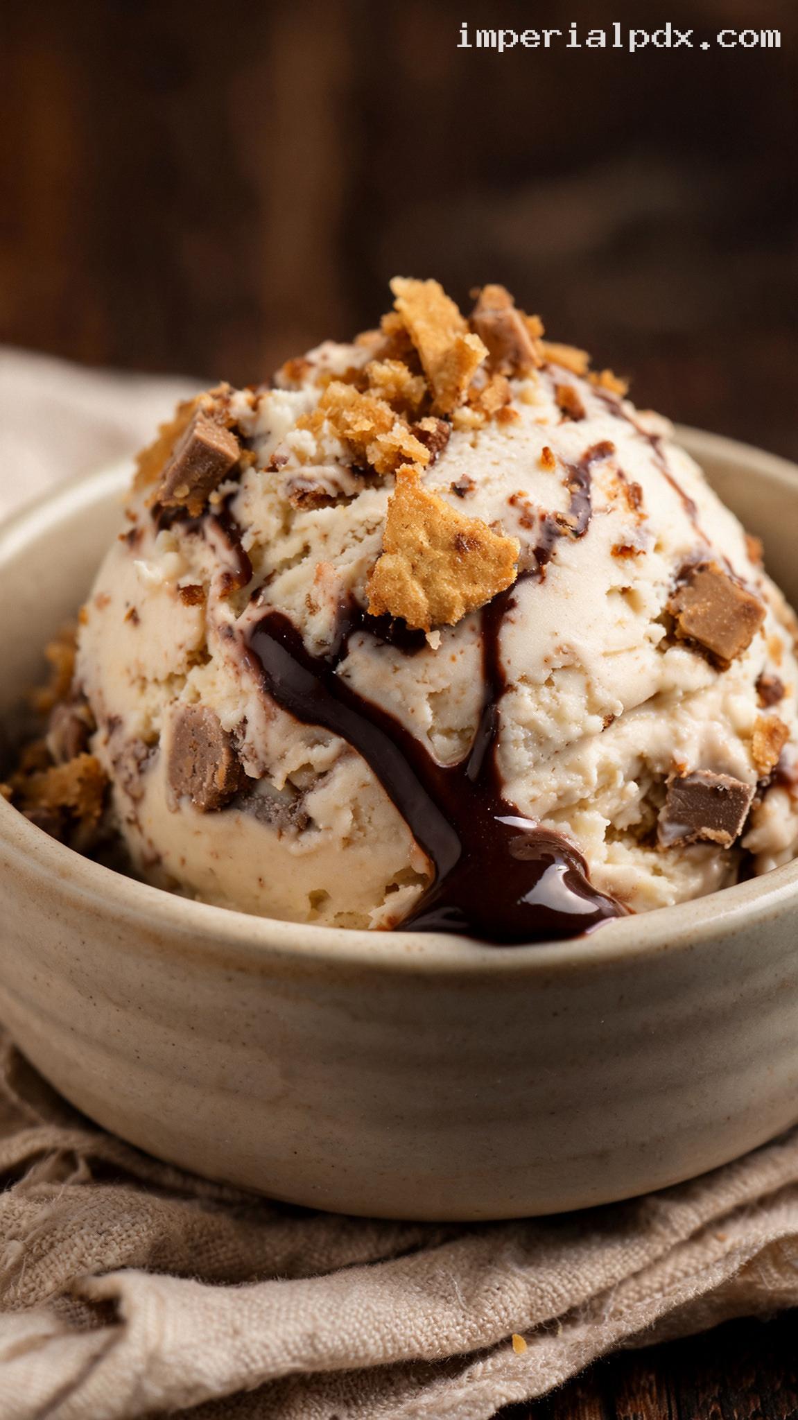 Toasted Marshmallow S’mores Ice Cream – Closeup