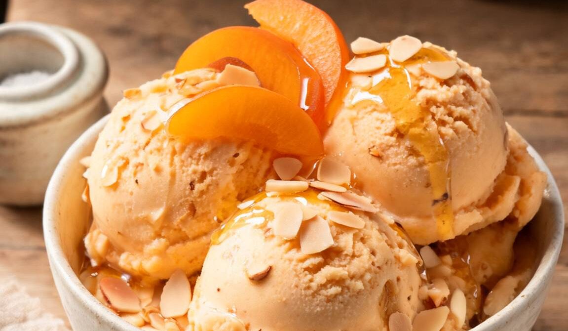 Vanilla Apricot Almond Ice Cream