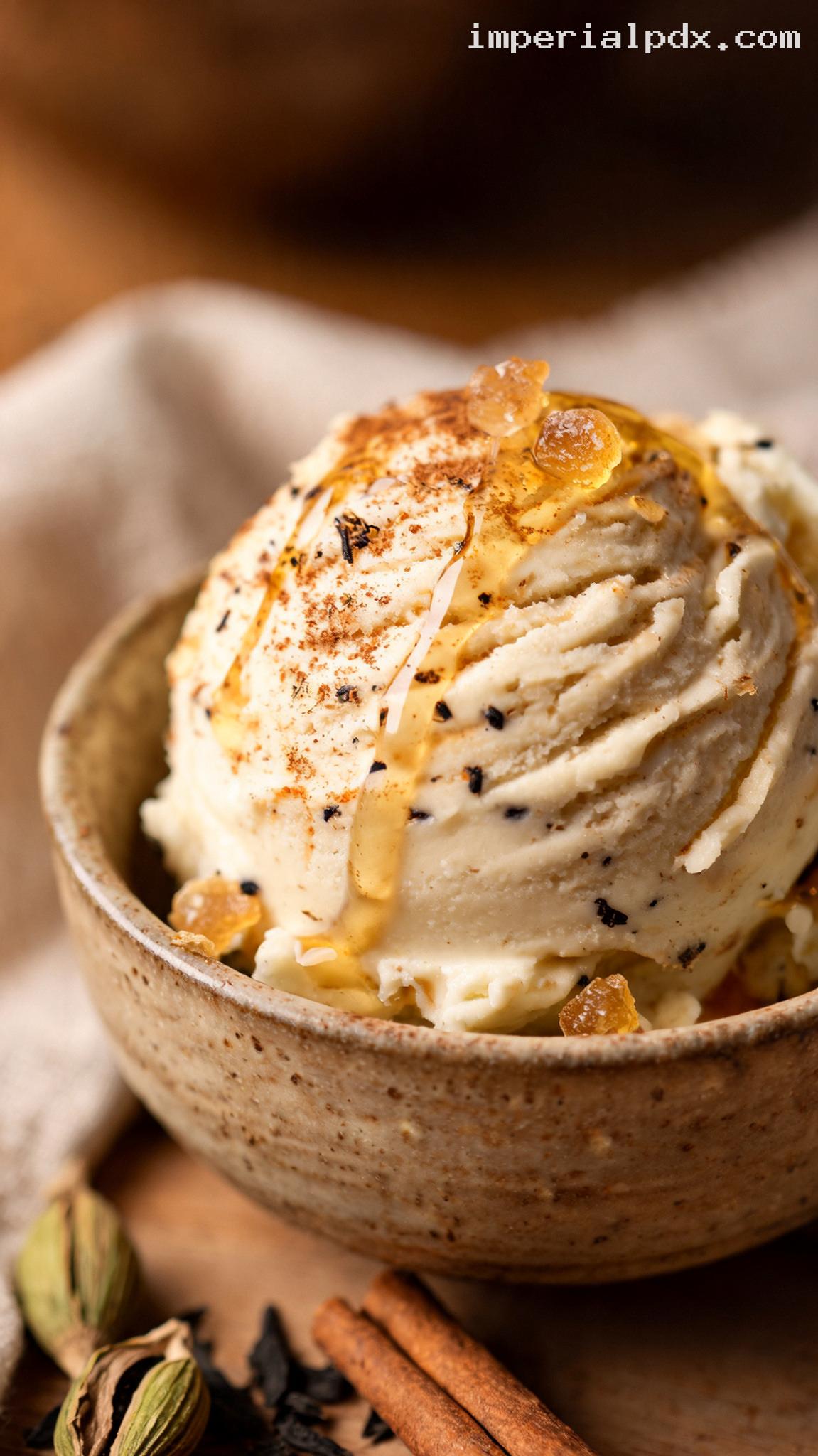 Vanilla Chai Spice Ice Cream – Closeup