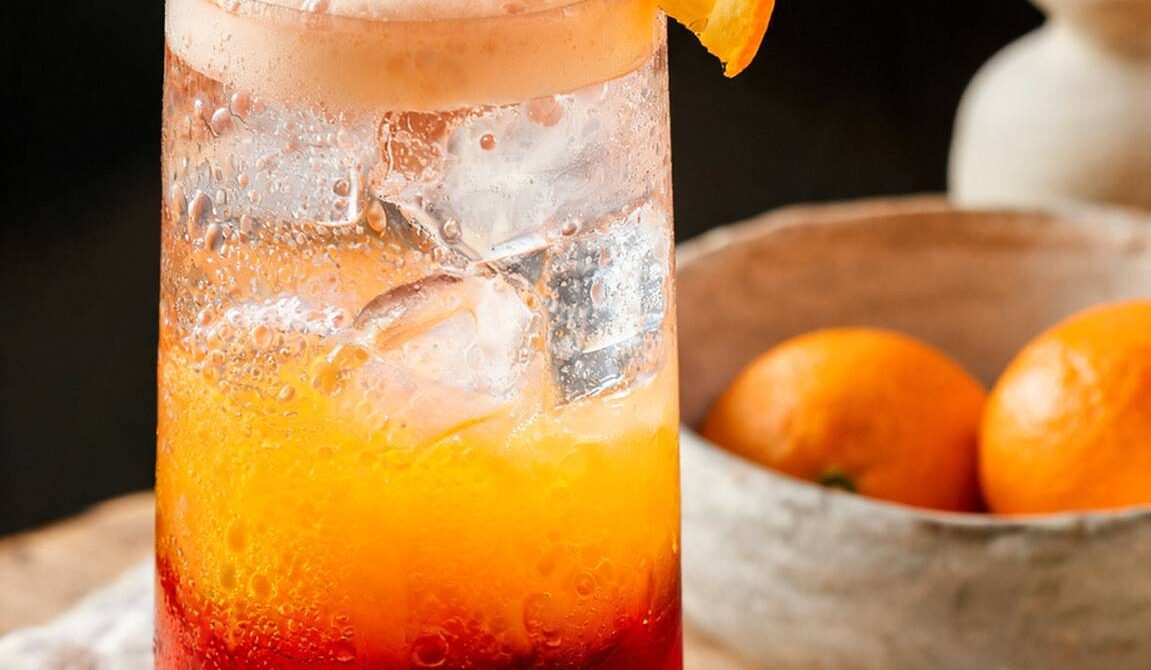 Classic Garibaldi Cocktail With Fluffy Orange Juice