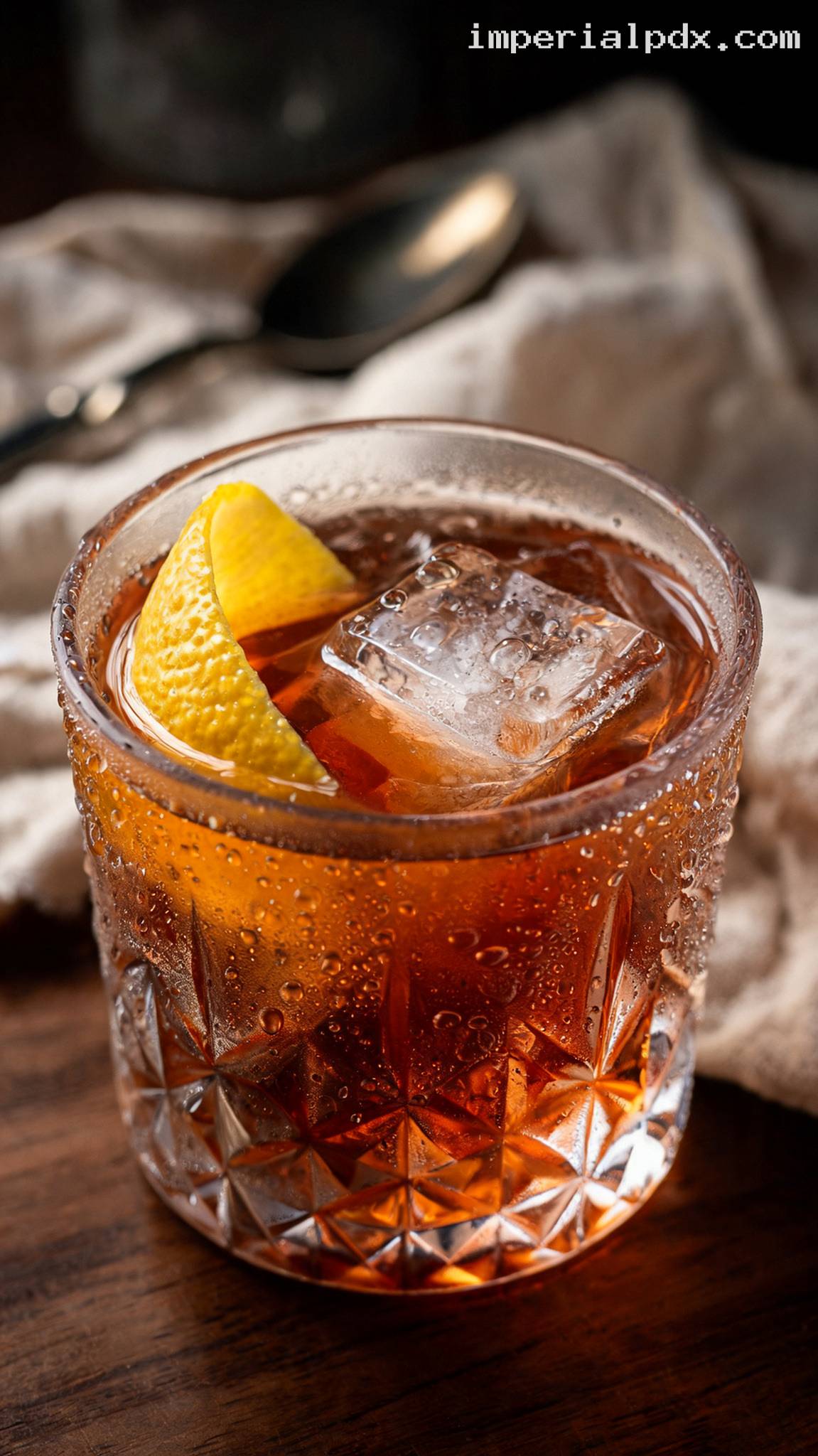 Classic New Orleans Vieux Carré Cocktail – Closeup