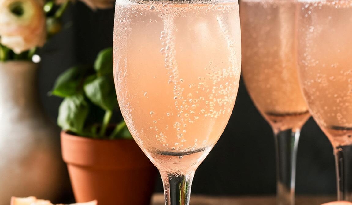 Classic Peach Bellini Cocktail