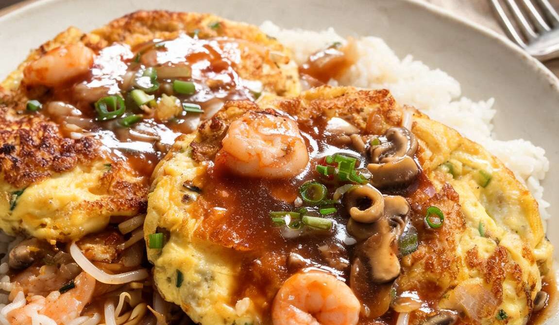Classic Shrimp Egg Foo Young With Brown Gravy