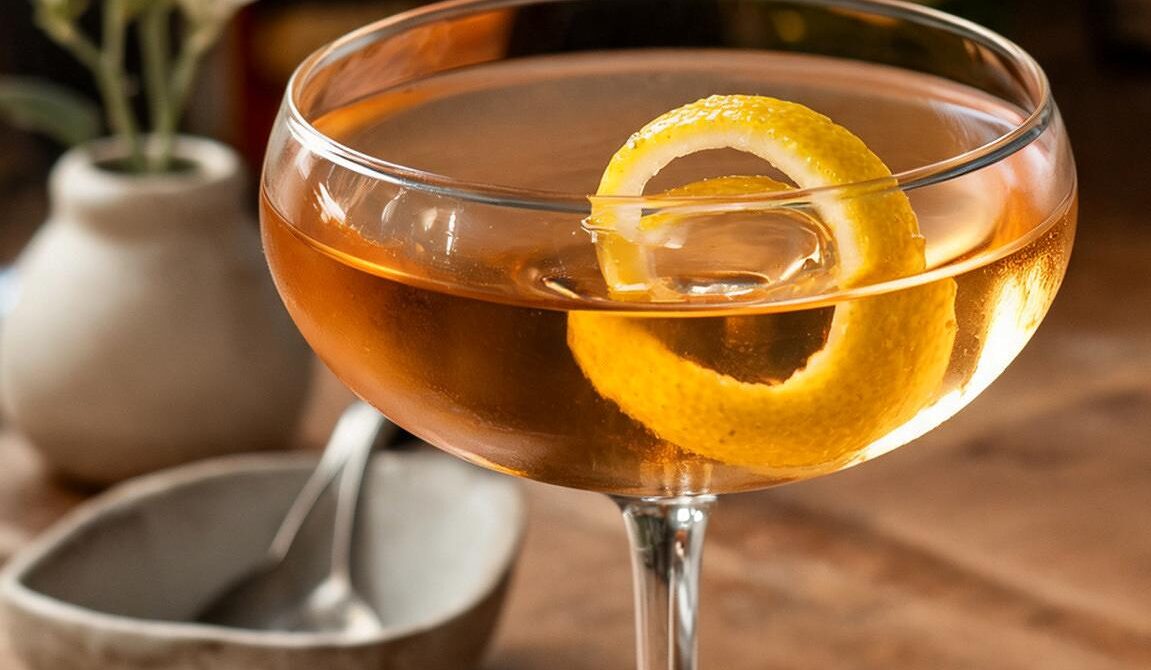 Greenpoint Rye Whiskey Cocktail With Vermouth and Herbal Liqueur