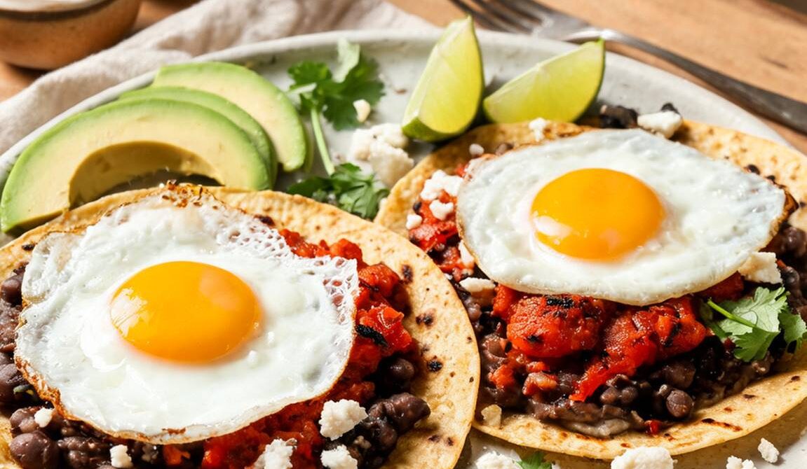 Huevos Rancheros With Black Beans and Avocado