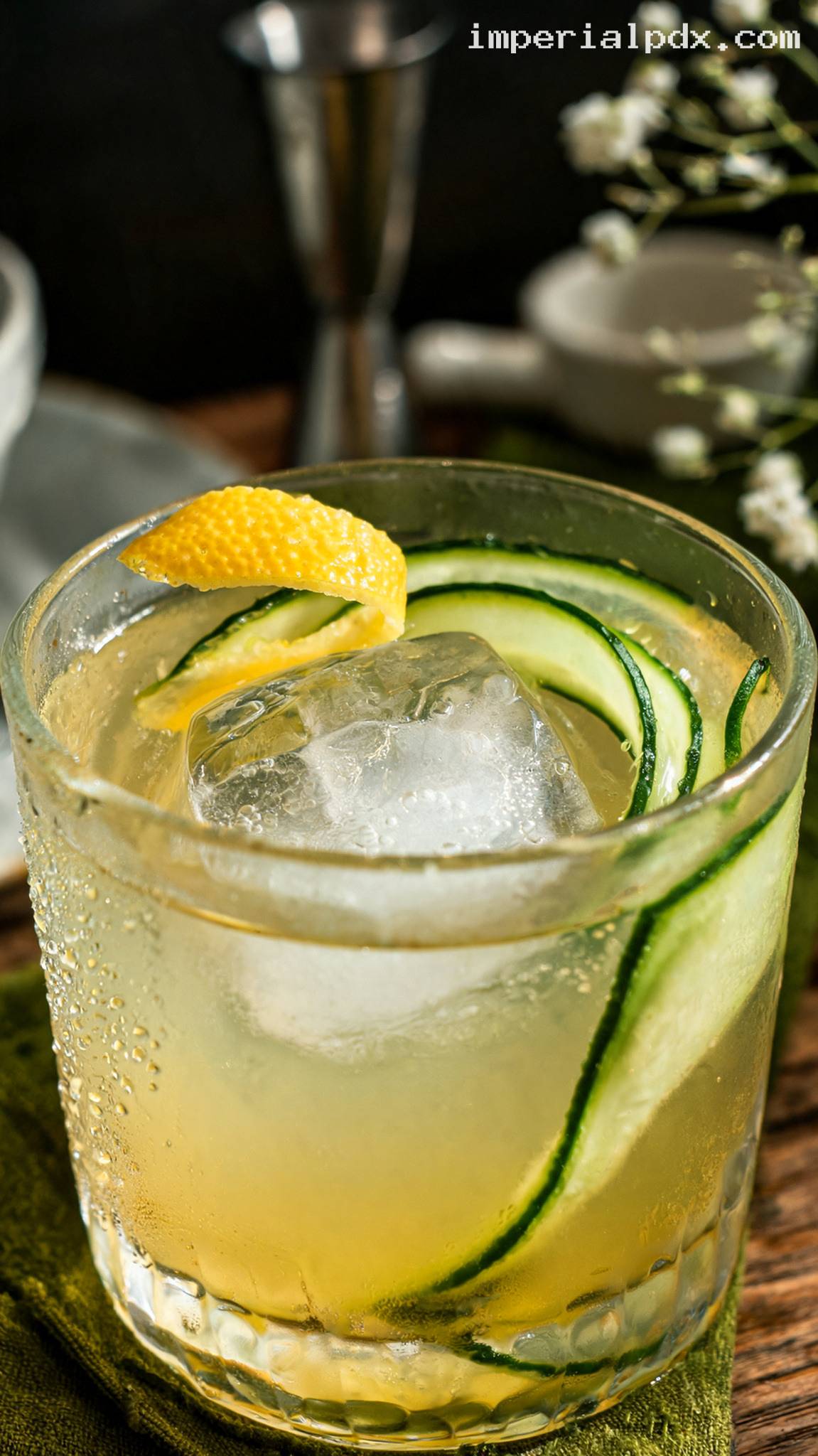 Refreshing Irish Maid Whiskey Cocktail – Closeup