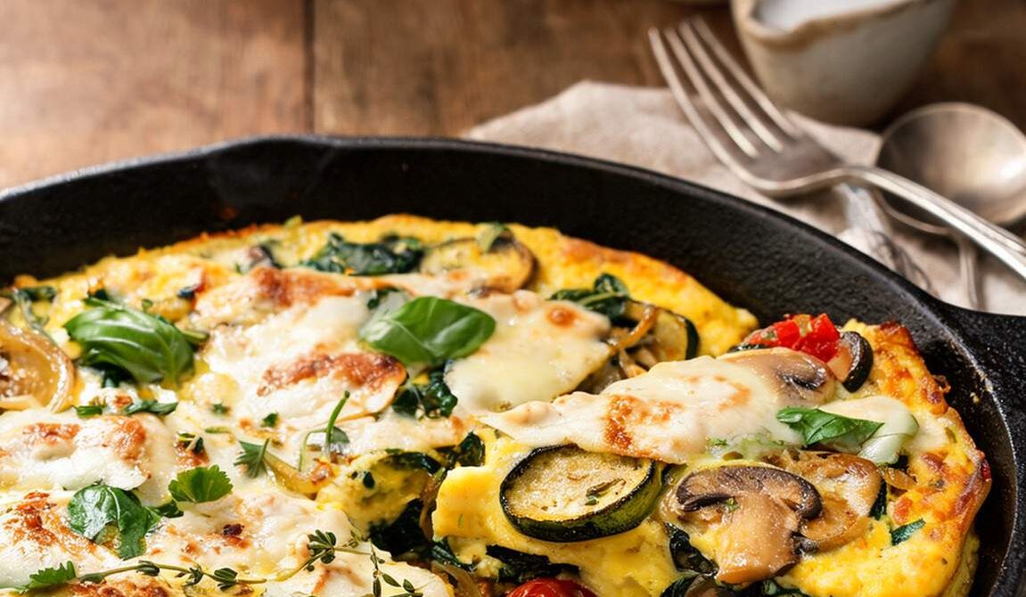 Roasted Vegetable Frittata With Mozzarella