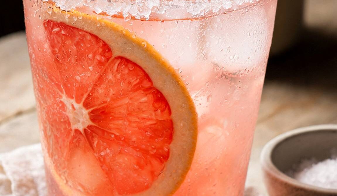 Salt-Rimmed Salty Dog Cocktail