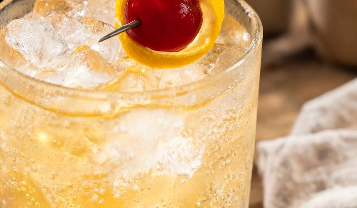 Saturn Tiki Gin Cocktail with Passion Fruit and Orgeat
