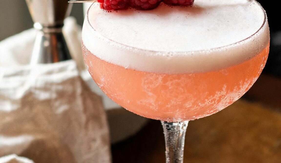Silky French Martini With Pineapple and Raspberry