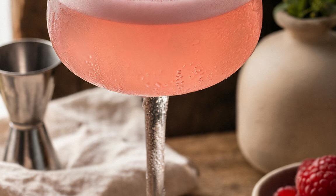 Silky Raspberry Clover Club Cocktail