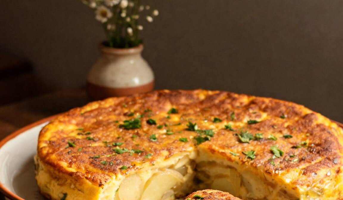 Spanish Tortilla With Potatoes and Caramelized Onions
