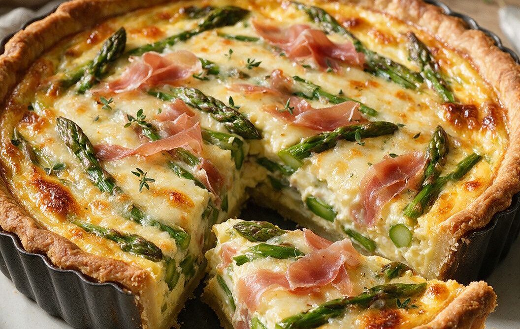 Asparagus, Prosciutto, and Gruyère Quiche