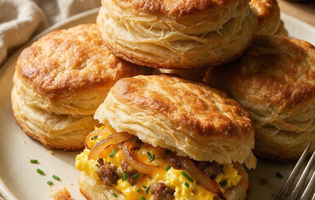 Egg-Stuffed Breakfast Biscuits With Sausage and Cheddar