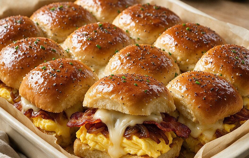 Smoked Gouda, Bacon, and Egg Breakfast Sliders