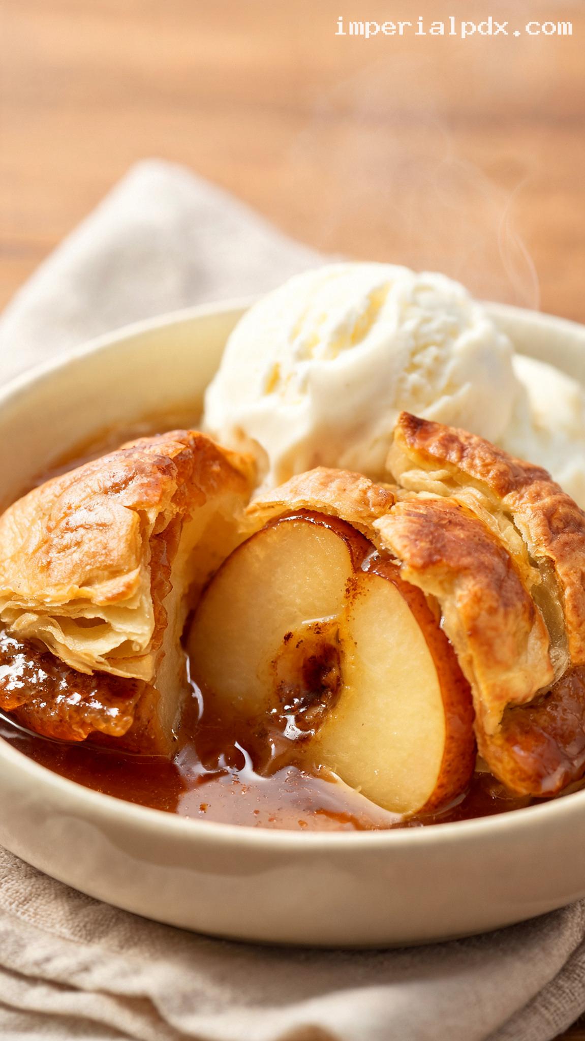 Amish Apple Dumplings With Cinnamon Butter Sauce – Closeup