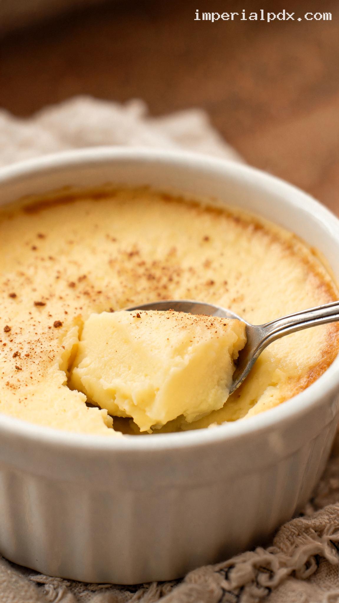 Amish Baked Custard with Fresh Nutmeg – Closeup