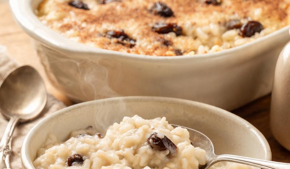 Amish Baked Rice Pudding With Raisins and Cinnamon