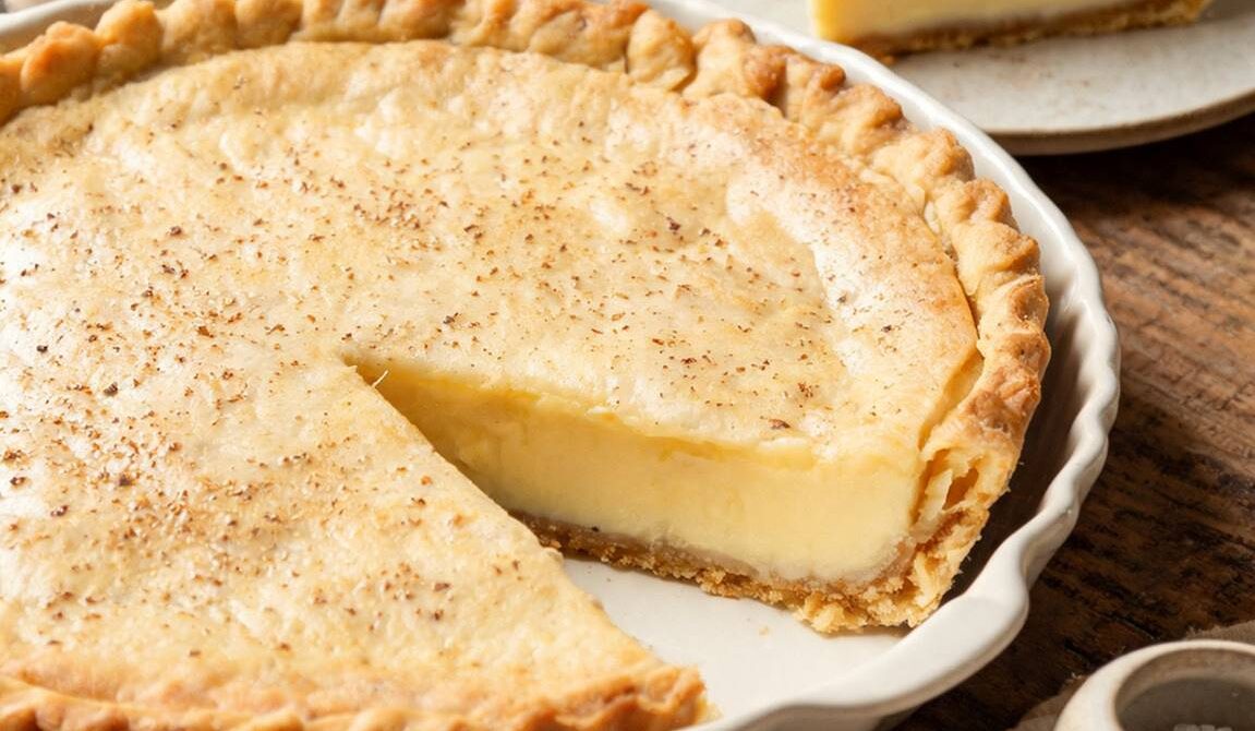 Amish Buttermilk Pie with Vanilla and Nutmeg