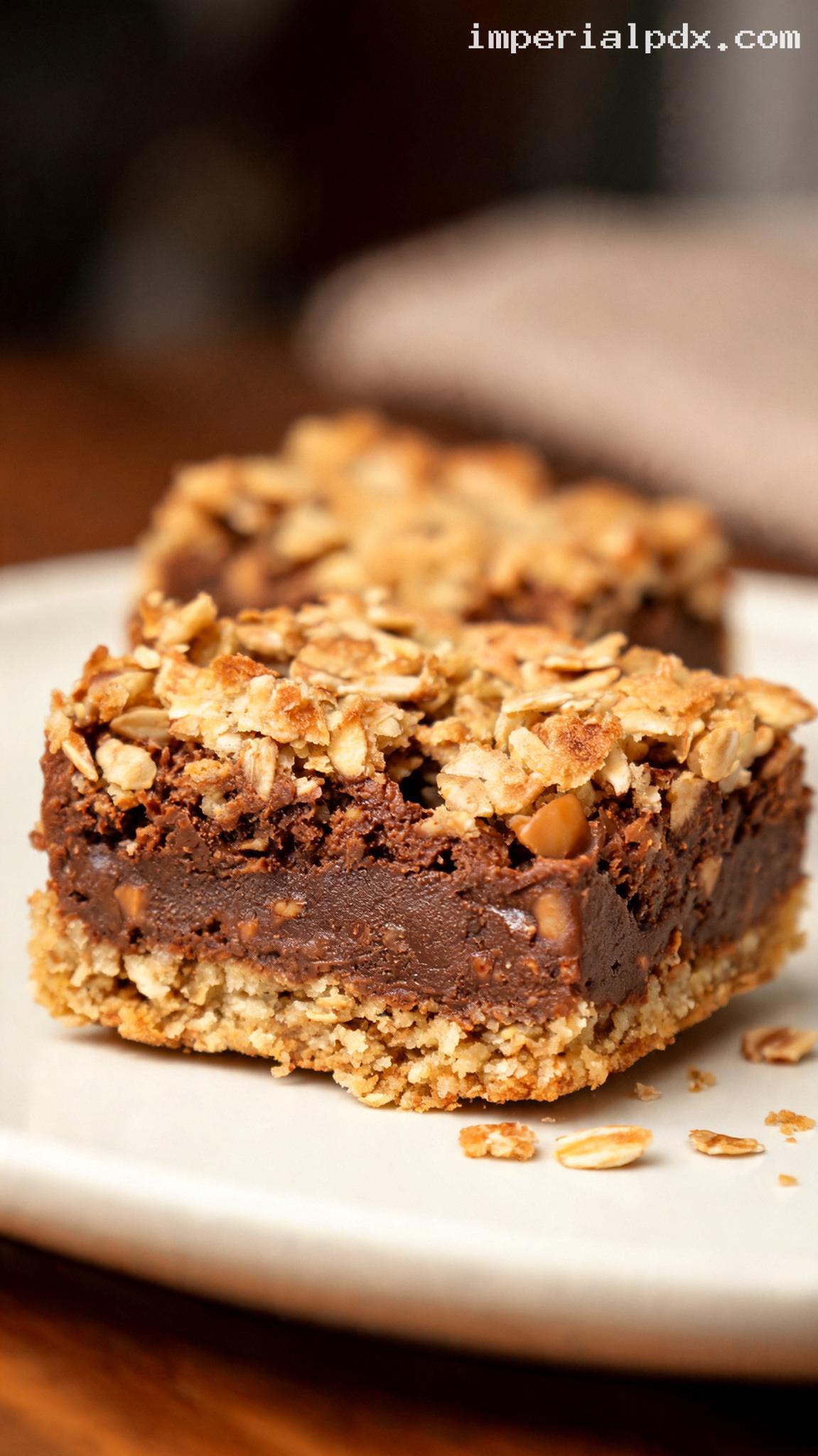 Amish Chocolate Peanut Butter Oatmeal Bars – Closeup