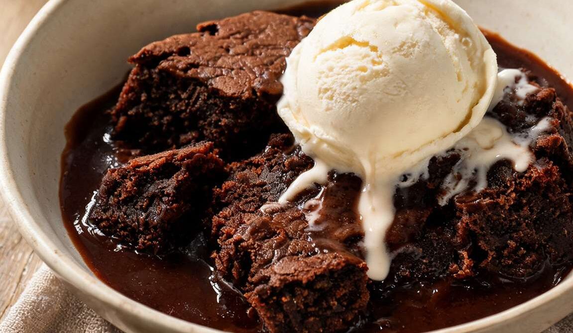 Amish Chocolate Pudding Cake with Fudgy Sauce