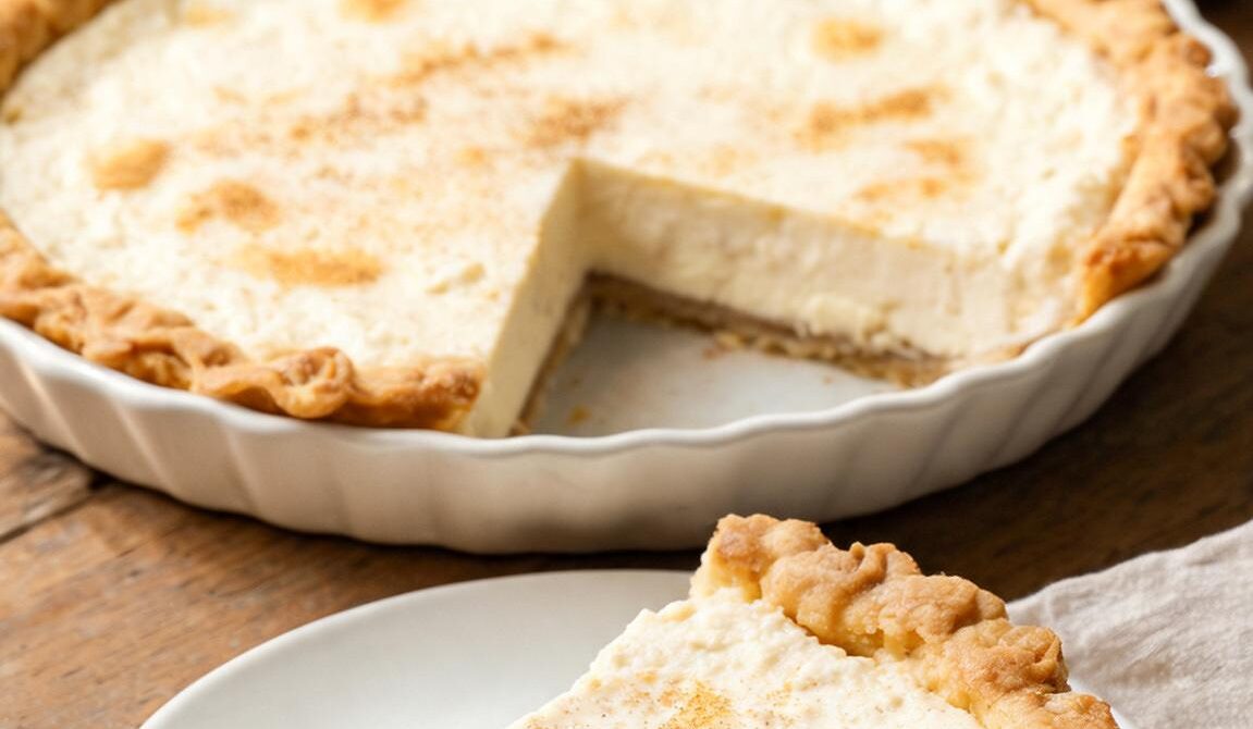 Amish Cottage Cheese Pie with Vanilla and Nutmeg