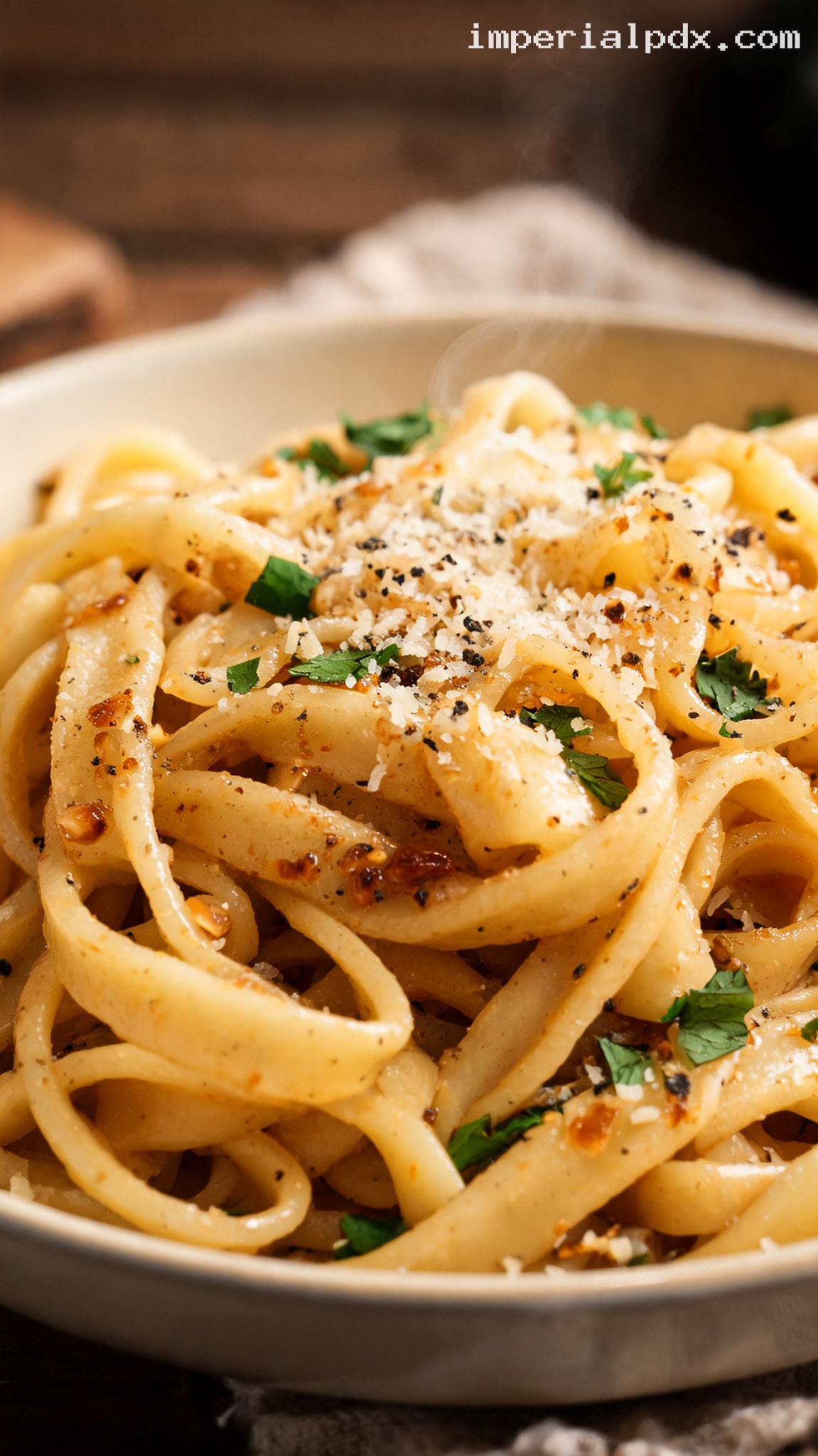 Amish Egg Noodles with Brown Butter and Parmesan – Closeup