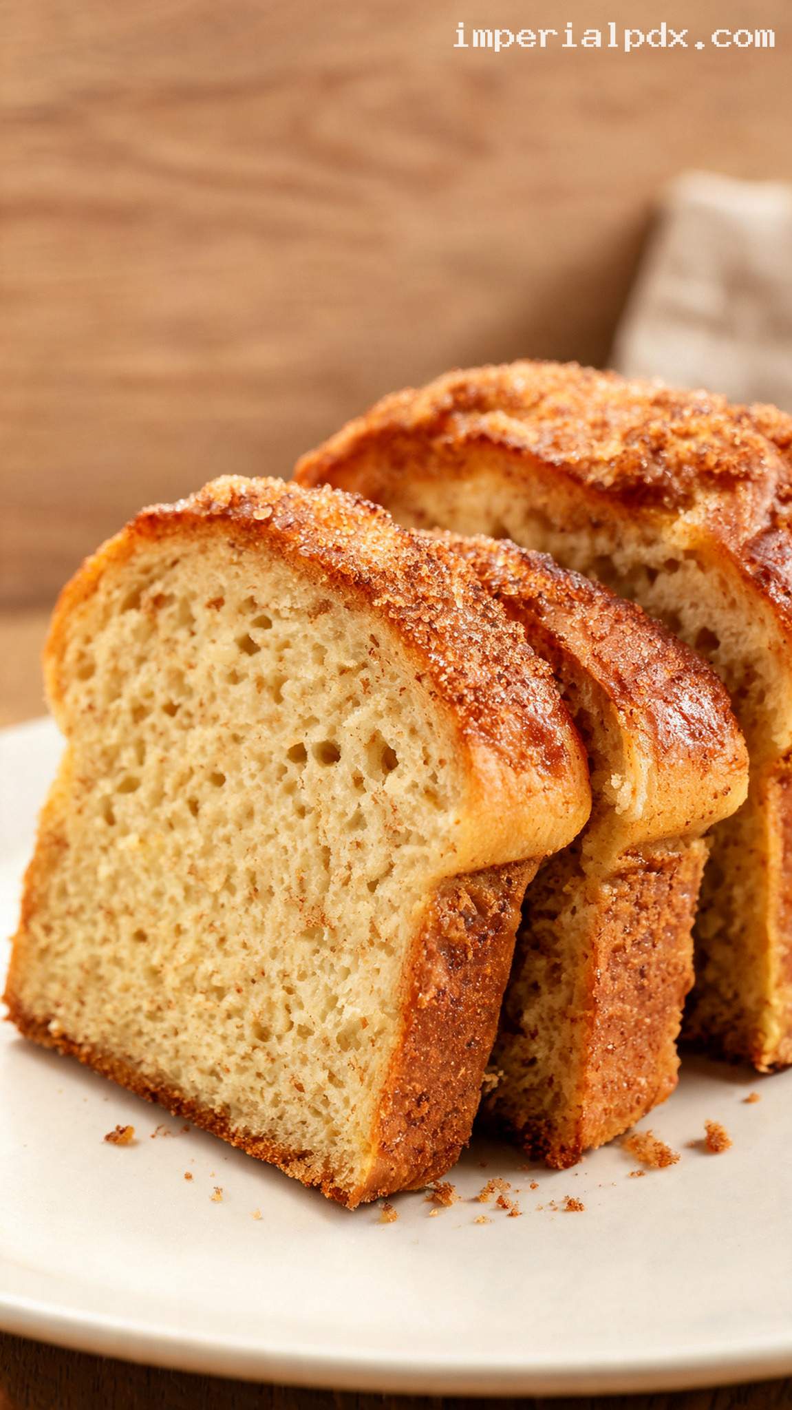 Amish Friendship Bread With Cinnamon Sugar Crust – Closeup