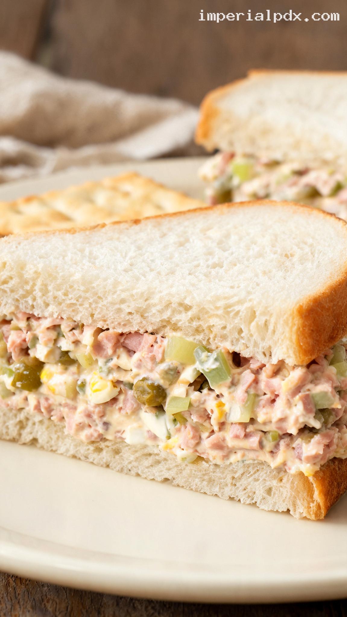 Amish Ham Salad Sandwich Spread – Closeup
