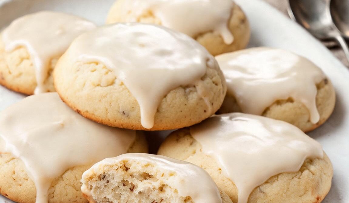 Amish Sour Cream Sugar Cookies with Vanilla Glaze